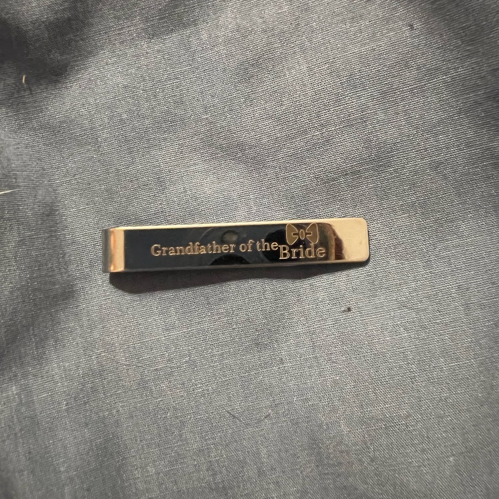 Silver Tie Clip for Grandfather of the Bride